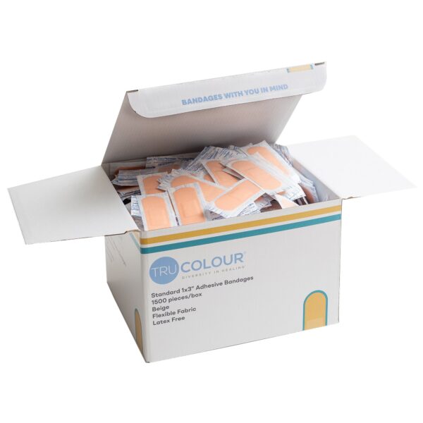 TruColour? Beige Adhesive Strip Bandages, 1 x 3 Inch - Sterile Fabric Wound Care for Minor Injuries - Image 9