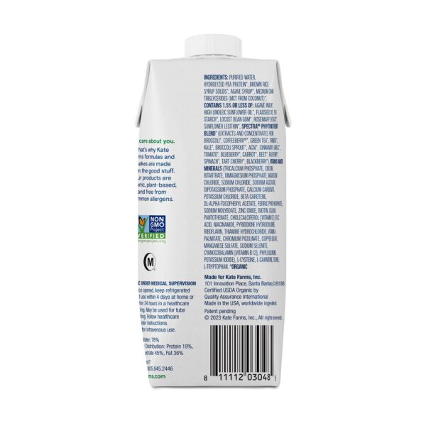 Kate Farms Peptide 1.0 Sole-Source Nutrition Formula - 11 oz Carton - Image 2
