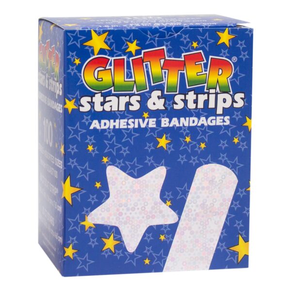 Stat Strip Glitter Kid Design Adhesive Bandages - 3/4 x 3 Inches (100-Pack) - Image 2