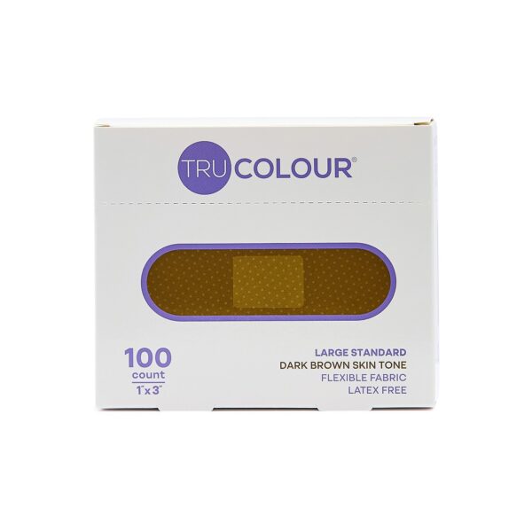 Tru-Colour Skin Tone Shade Fabric Bandage Adhesive Strip, Dark Brown, 1 x 3 Inch - Image 6