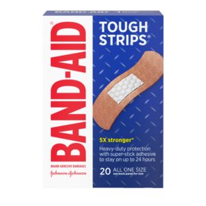Band-Aid? Tough Strips* Adhesive Bandages, 1 x 3-1/4 Inches * Heavy-Duty Fabric for Hardworking Hands
