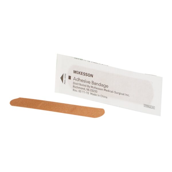McKesson Tan Adhesive Bandage, 3/4 x 3 Inches, Sterile Fabric Wound Care Solution - Image 2
