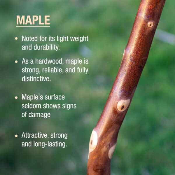 Brazos* Maple Rustic Walking Stick, 55-Inch Height - Image 6