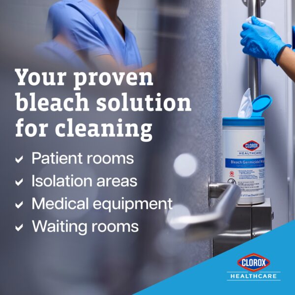 Clorox Healthcare Bleach Germicidal Wipes Canister – 150 Count - Image 8