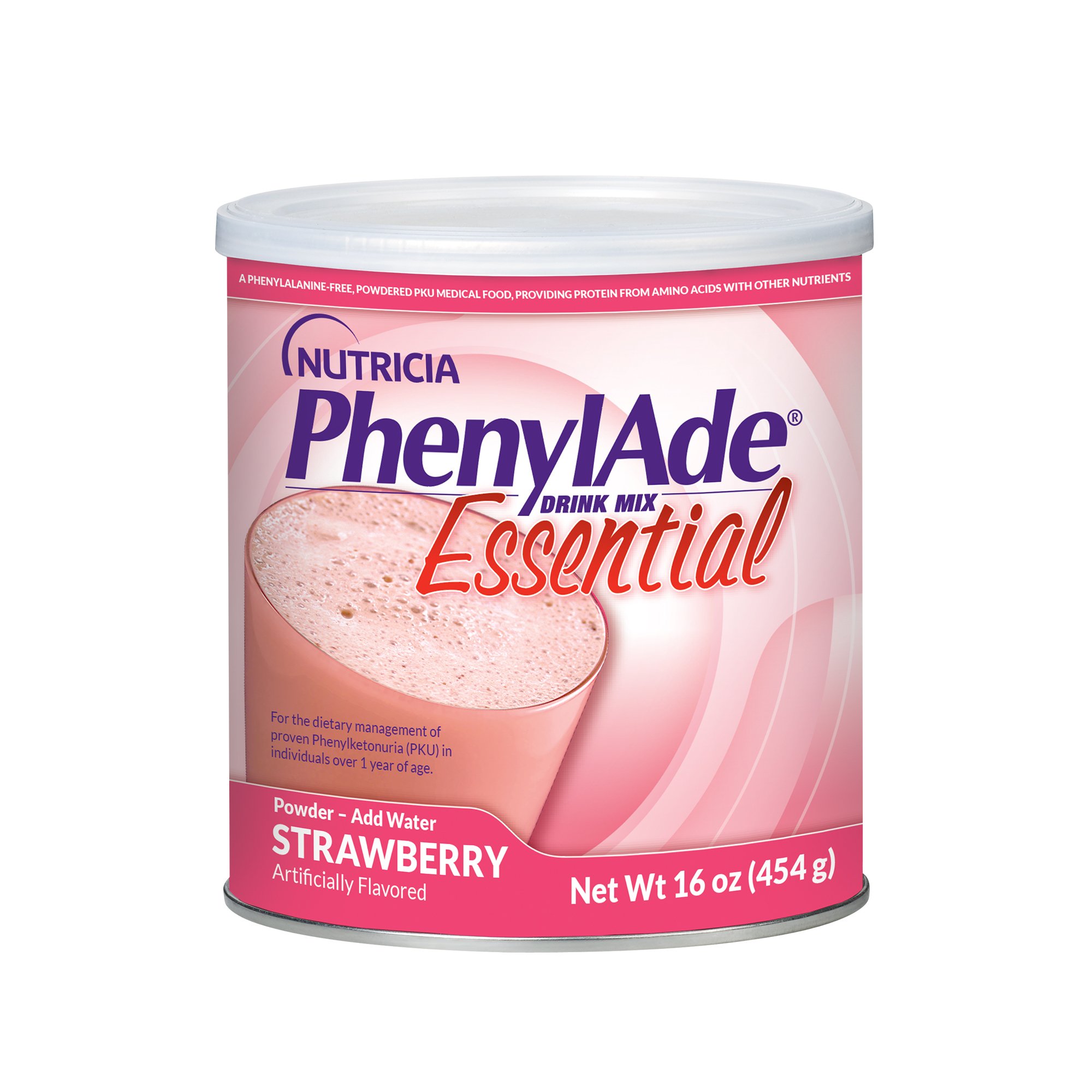 PhenylAde Essential Strawberry Powder Dietary Supplement - 16 oz Canister