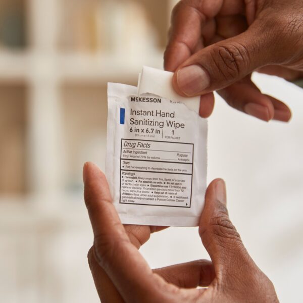 McKesson Hand Sanitizing Wipes - 70% Ethyl Alcohol, Individually Packaged, 100 Count - Image 9