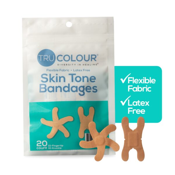 TruColour Beige Adhesive Bandages for Knuckle and Fingertip Protection, 20 Count Pack - Image 5