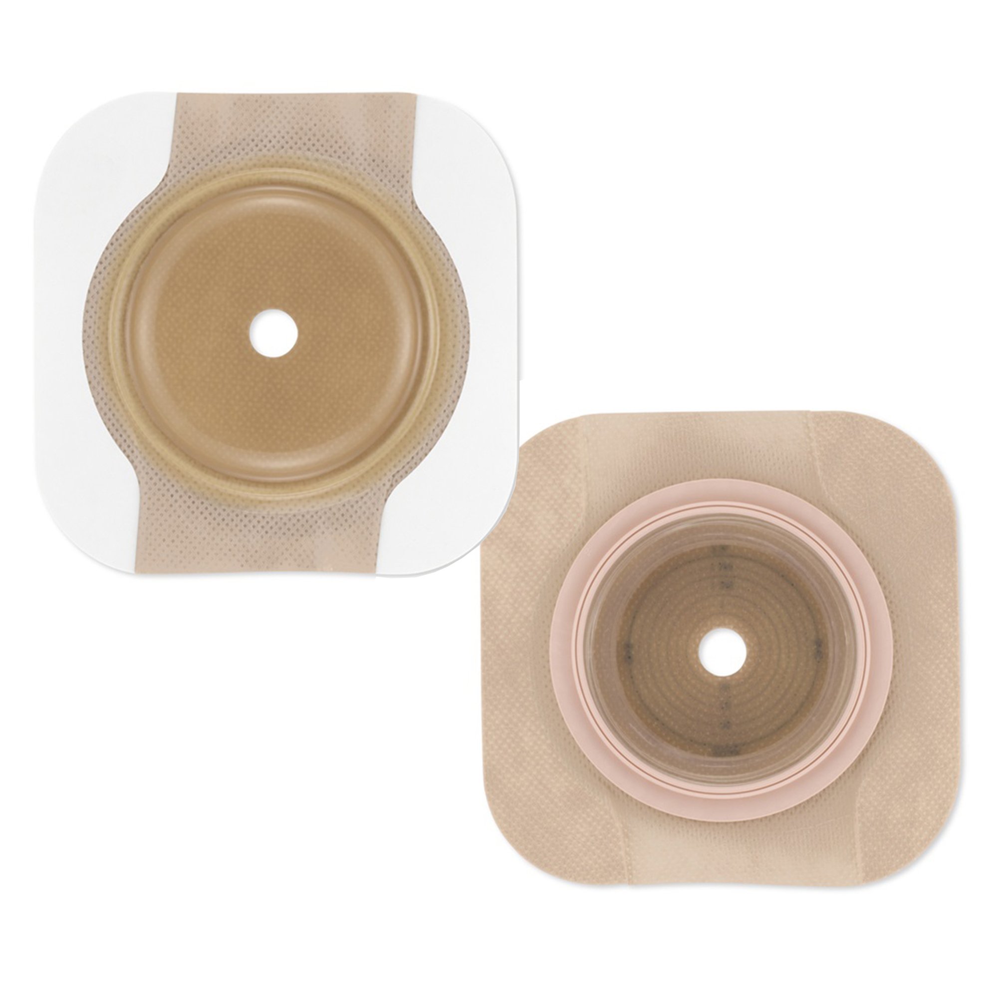 Hollister CeraPlus Skin Barrier, Pre-Cut Extended Wear with Tape Border – 1-1/8 Inch Opening, 2¼-Inch Flange, Beige