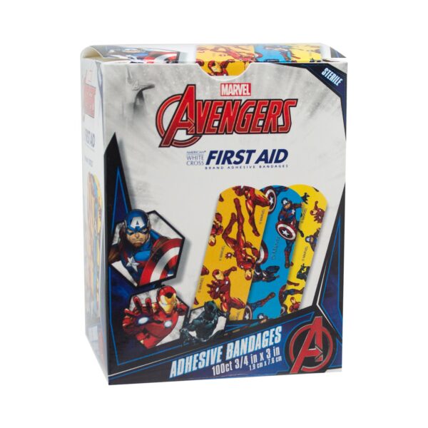 American White Cross Stat Strip Avengers Kid Design Adhesive Bandages (3/4 x 3 Inches, Box of 100) - Image 6