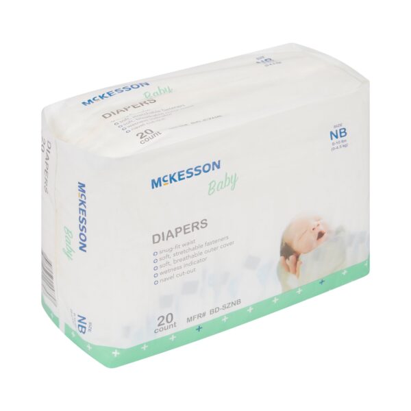McKesson Baby Diapers for Newborns - Heavy Absorbency, Refastenable Tabs, 0-10 lbs, 20 Pack - Image 7