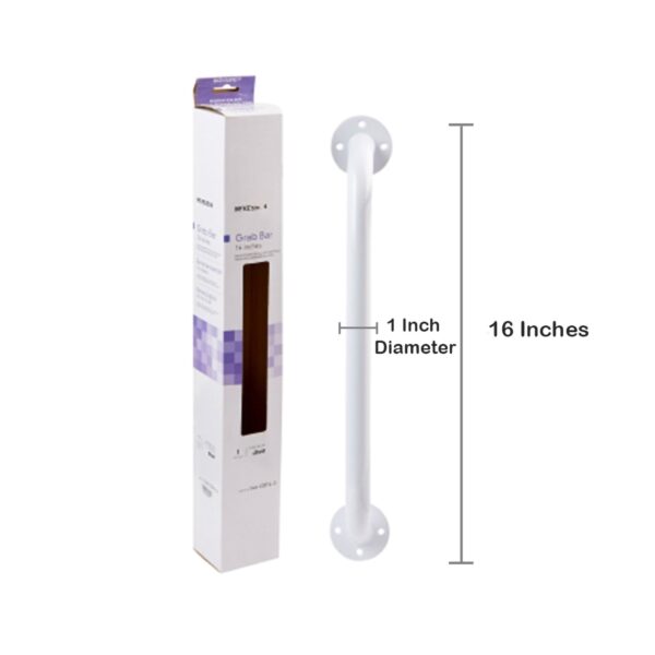 McKesson Wall Grab Bar, 16-Inch White Steel Safety Support for Bathrooms and Assistive Spaces - Image 4