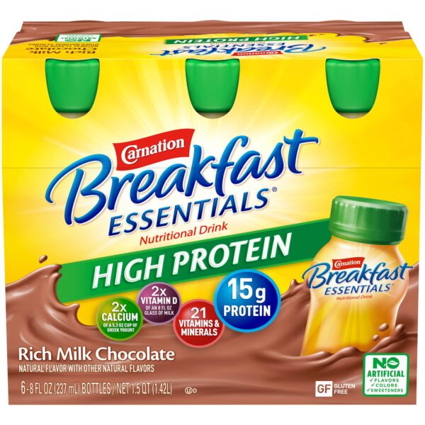 Carnation Breakfast Essentials High Protein Chocolate Nutritional Drink, 8 oz - Supports 15g of Protein and Calcium - Image 5