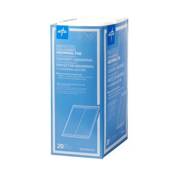 Medline Sterile Abdominal Pad, 7-1/2 x 8 Inch - Nonwoven Cellulose Gauze Dressing - Image 6