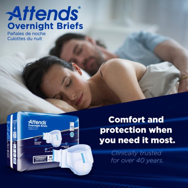 Attends® Overnight Incontinence Briefs Medium, Heavy Absorbency, Refastenable Tabs, Cloth-Like Backing - Image 10