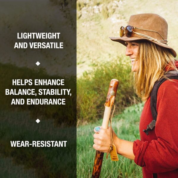Brazos* Iron Bamboo Rustic Walking Stick, 48 Inch, Red Bamboo - Durable and Traditional Hiking Support - Image 8