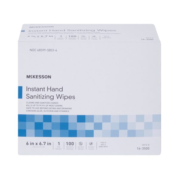 McKesson Hand Sanitizing Wipes - 70% Ethyl Alcohol, Individually Packaged, 100 Count - Image 2
