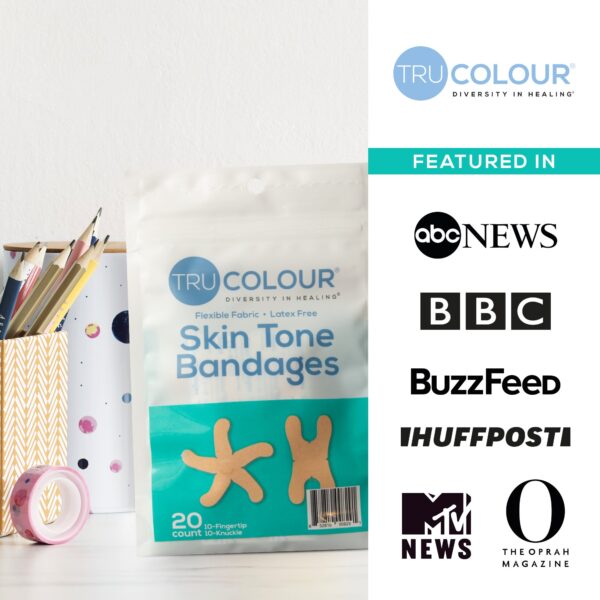 TruColour Beige Adhesive Bandages for Knuckle and Fingertip * Waterproof Fabric Wound Care Patch - Image 8