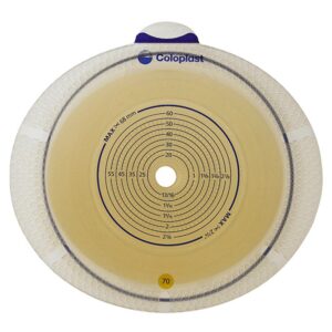 SenSura® Flex Xpro Flat Ostomy Barrier, Trim to Fit, 10-68 mm, Yellow - Costa Rica