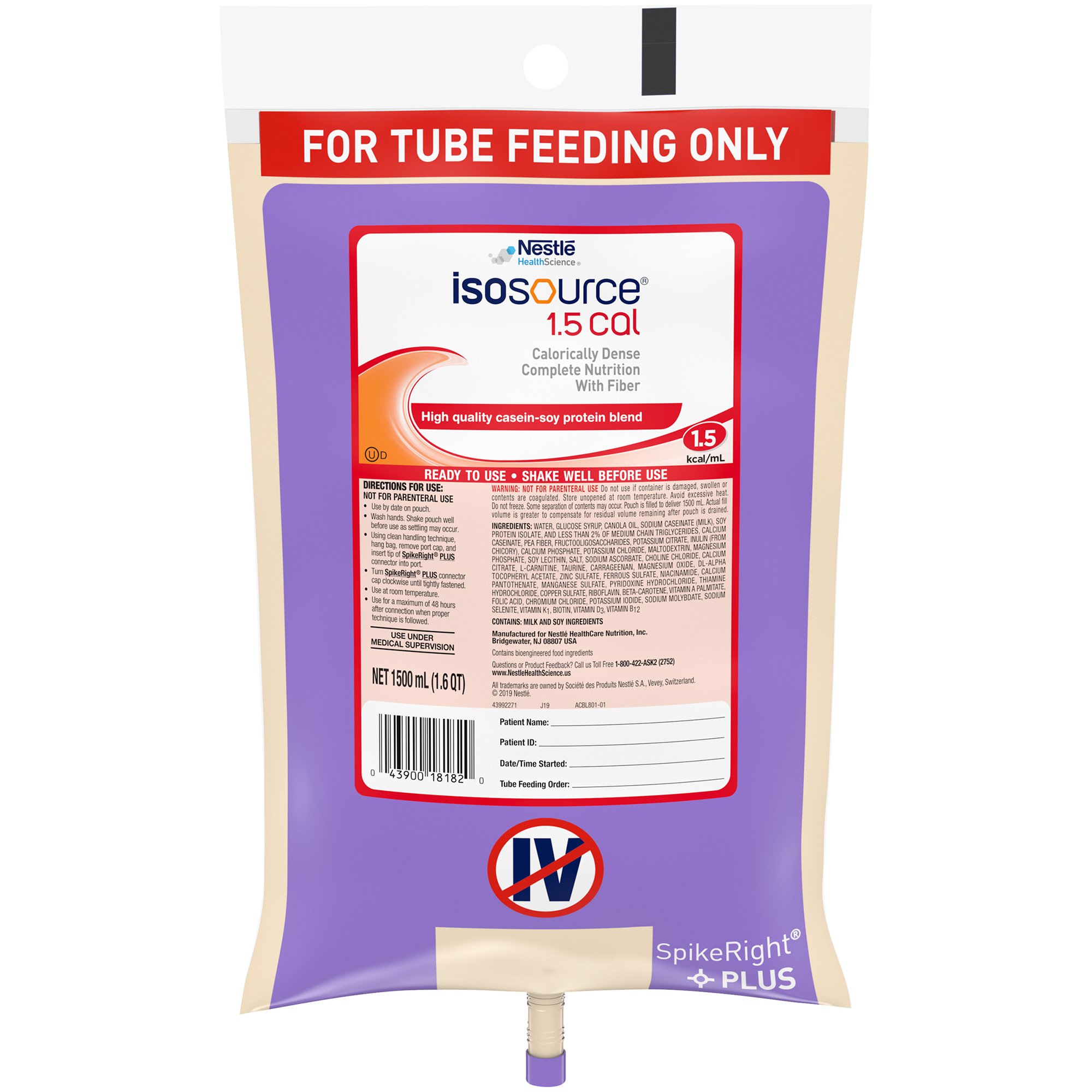 Isosource? 1.5 Calorie Dense Tube Feeding Formula - 1,500 mL Ready-to-Hang Bag