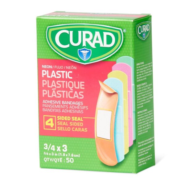Curad Neon Plastic Adhesive Bandage, 3/4 x 3 Inches, Sterile, Pack of 50 - Image 8
