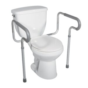 Drive™ Assembled Toilet Safety Frame with Adjustable Armrests and Aluminum Construction