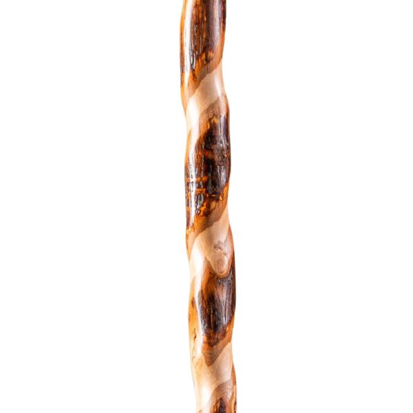 Brazos* Twisted Hickory Rustic Walking Stick, 41-Inch * Durable Hiking Cane with Wood Handle and 250 lb Capacity - Image 3
