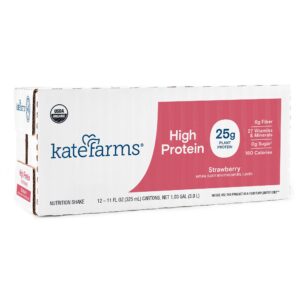 Kate Farms High Protein Strawberry Nutrition Shake, 11 oz., Case of 12
