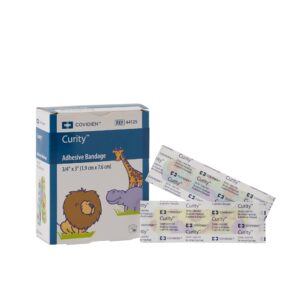 Curity* Zoo Design Adhesive Bandages, 3/4 x 3 Inch * Kid-Friendly Animal Theme First Aid
