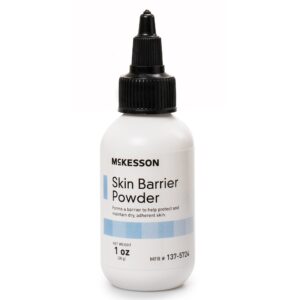 McKesson Ostomy Barrier Powder, 1-Ounce Puff Bottle - Skin Protection and Moisture Absorption