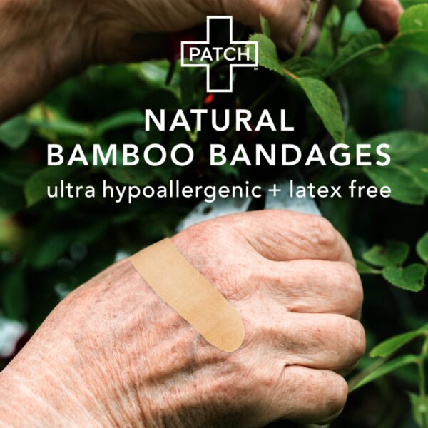 Patch* Adhesive Bandage with Aloe Vera * 3/4 x 3 Inch, Eco-Friendly Bamboo Fiber, Sterile Tan Wound Care Strip - Image 6