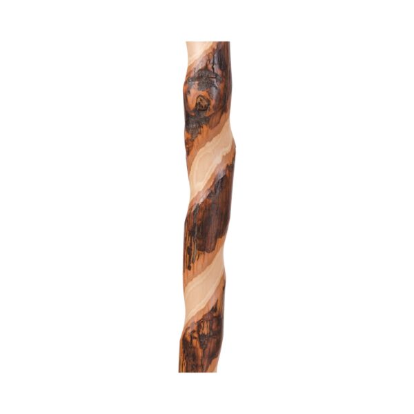 Brazos* Hickory Hiking Staff - 37 Inch Twisted Wood Handle with Rubber Ferrule - Image 3