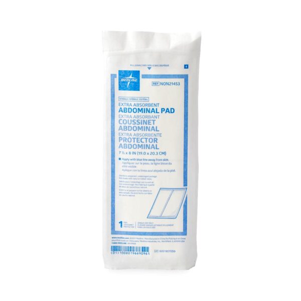 Medline Sterile Abdominal Pad, 7-1/2 x 8 Inch - Nonwoven Cellulose Gauze Dressing - Image 2