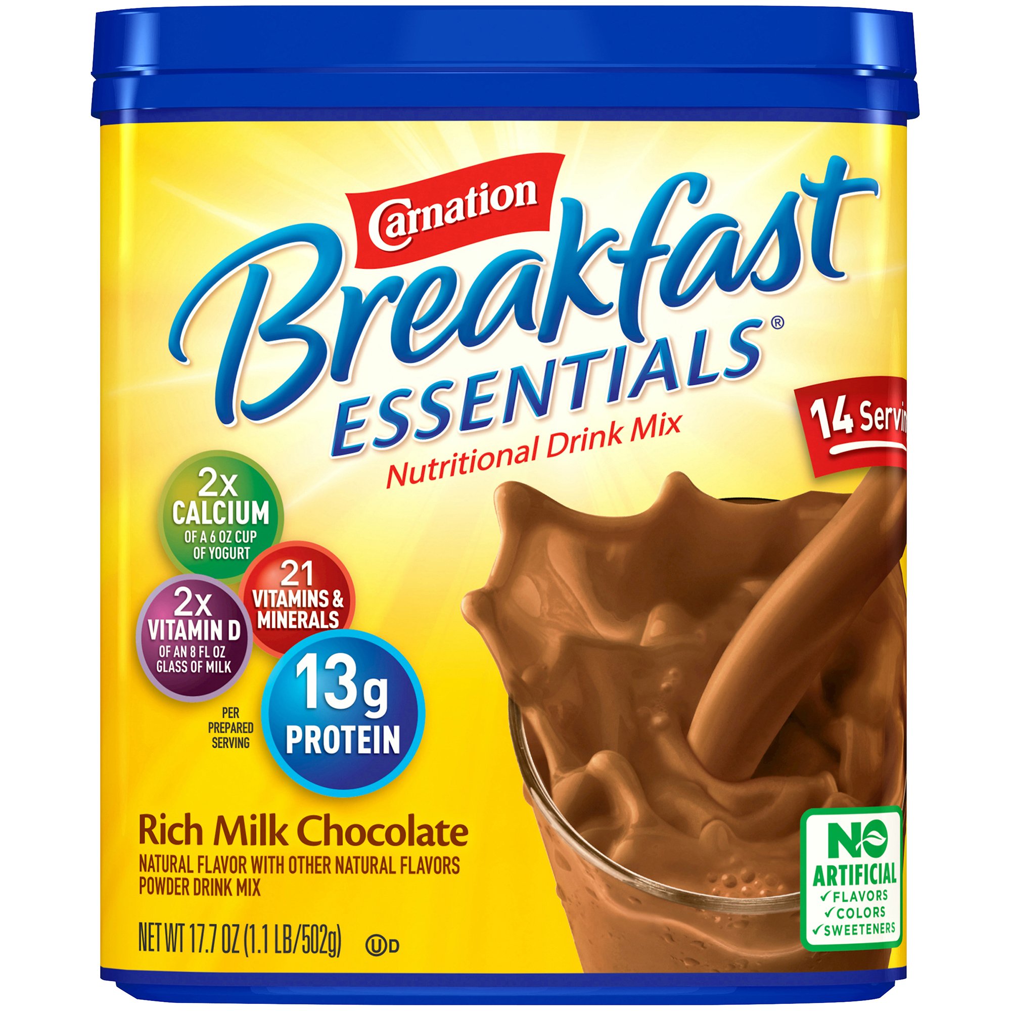 Carnation Breakfast Essentials Rich Milk Chocolate Nutritional Drink - 17.7 oz. Canister