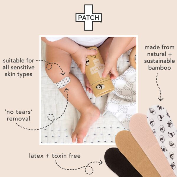 Patch Kids Panda Design Adhesive Bandage with Coconut Oil, 3/4 x 3 Inches - Image 8
