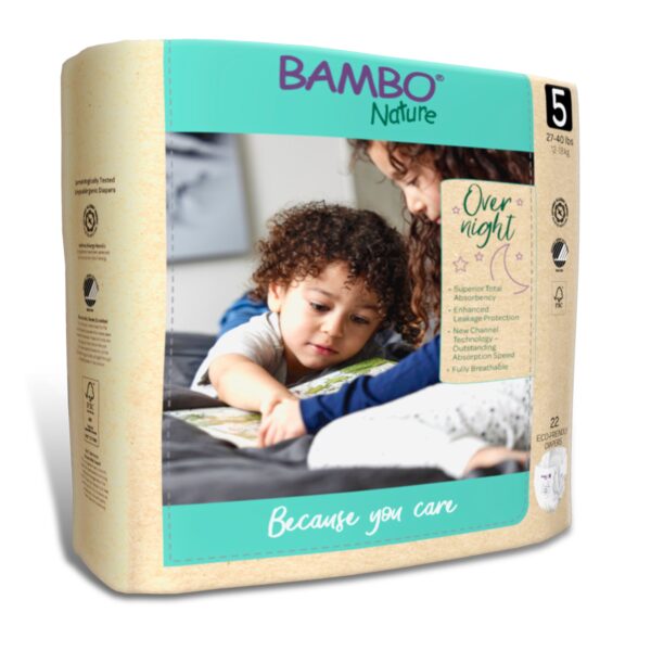 Bambo? Nature Overnight Diapers Size 5 * Heavy Absorbency Baby Diaper with Refastenable Tabs - Image 4