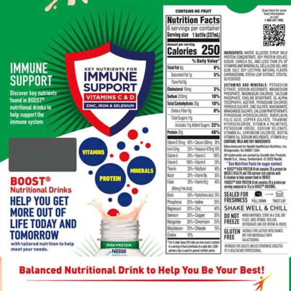 Boost? High Protein Strawberry Complete Nutritional Drink, 8-ounce bottle - Image 3