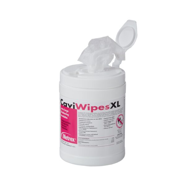 Metrex CaviWipes Surface Disinfectant Alcohol-Based Wipes, 9 x 12 Inch - 66 Count Canister - Image 2