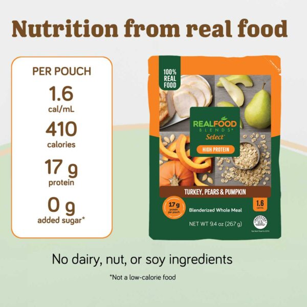 Real Food Blends Select Turkey, Pears & Pumpkin Enteral Tube Feeding Pouch - 9.4 oz - Image 3
