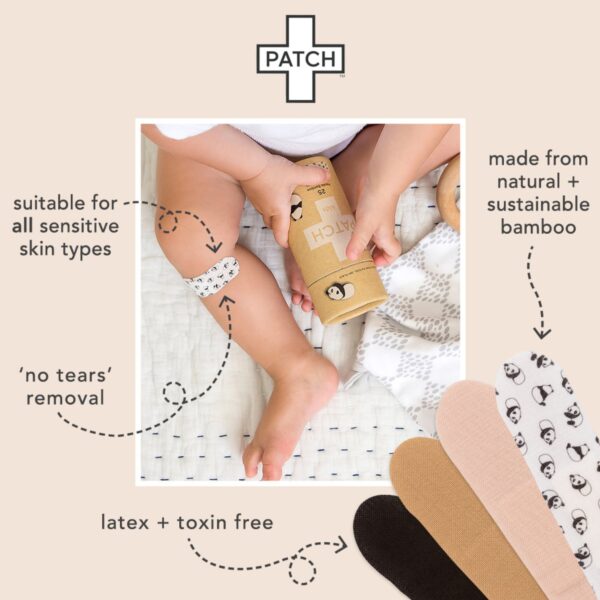 Patch* Adhesive Bandage with Activated Charcoal * 3/4 x 3 Inch Eco-Friendly Bamboo Wound Care Strip - Image 8
