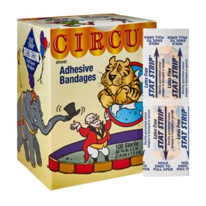 American? White Cross Stat Strip? Circus Kid Design Adhesive Bandage, 3/4 x 3 Inches