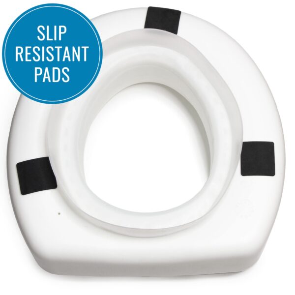 HealthSmart® Raised Toilet Seat, 14-1/2 x 15 Inch - Adds 5 Inches for Better Comfort and Stability - Image 3