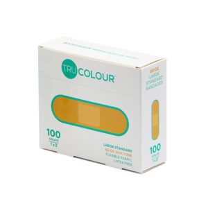 Tru-Colour Skin Tone Beige Fabric Adhesive Bandages * 1 x 3 Inch, Sterile and Waterproof