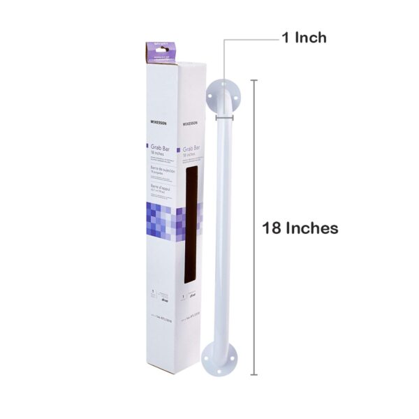 McKesson Wall Grab Bar, 18-Inch White Steel Safety Support - Image 4