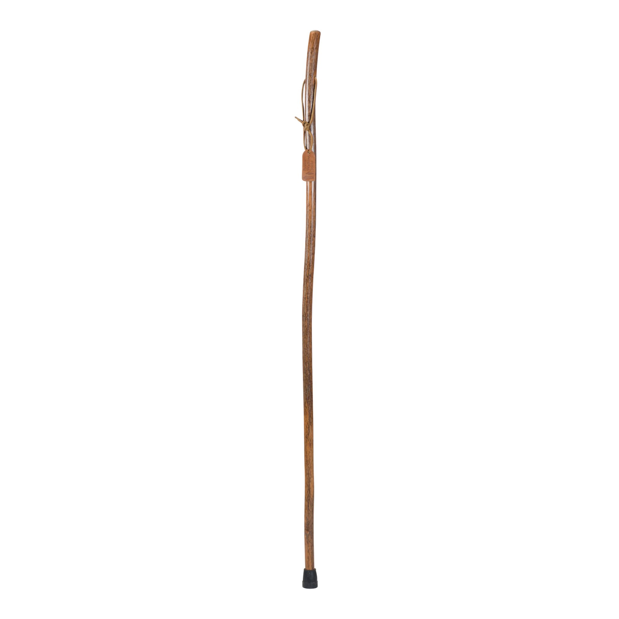 Brazos* Hickory Rustic Walking Stick, 41-Inch * Durable Hickory Hiking Pole with Leather Loop and Rubber Ferrule