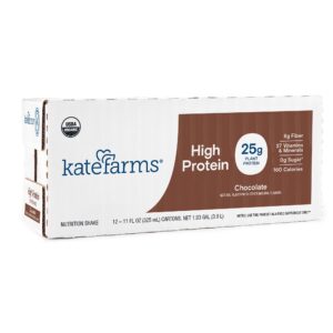 Kate Farms High Protein Chocolate Nutritional Shake - 11 oz. Oral Supplement, 12 Cartons per Case