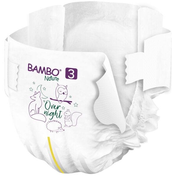 Bambo? Nature Overnight Diapers Size 3 * Heavy Absorbency Baby Diaper with Refastenable Tabs - Image 2