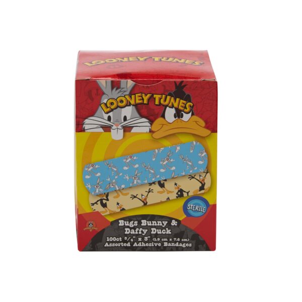 Looney Tunes* Stat Strip Adhesive Bandages, 3/4 x 3 Inch * Kid-Friendly Daffy Duck and Bugs Bunny Prints - Image 2