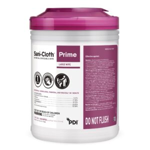 Sani-Cloth® Prime Large Germicidal Disinfectant Wipes – 6 x 6.75 Inch, 160 Count
