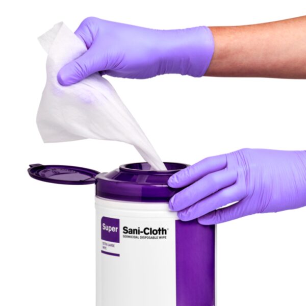 Super Sani-Cloth® Large Germicidal Disinfectant Wipes - 160 Count Canister - Image 4