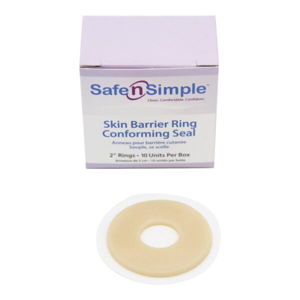 Safe n'Simple Adhesive Skin Barrier Ring for Ostomy Pouches, 2-Inch Diameter, Part Number SNS684U2 - Image 2